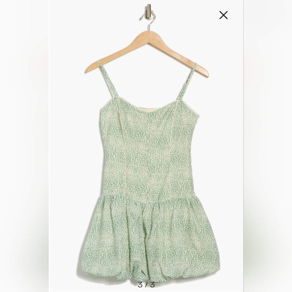 Lush Green Corset Bubble Hem Minidress - Picture 3 of 9